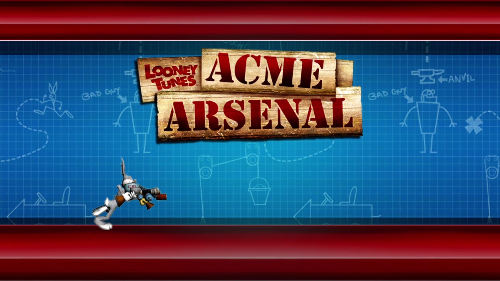 Looney Tunes Acme Arsenal title screen for Xbox 360